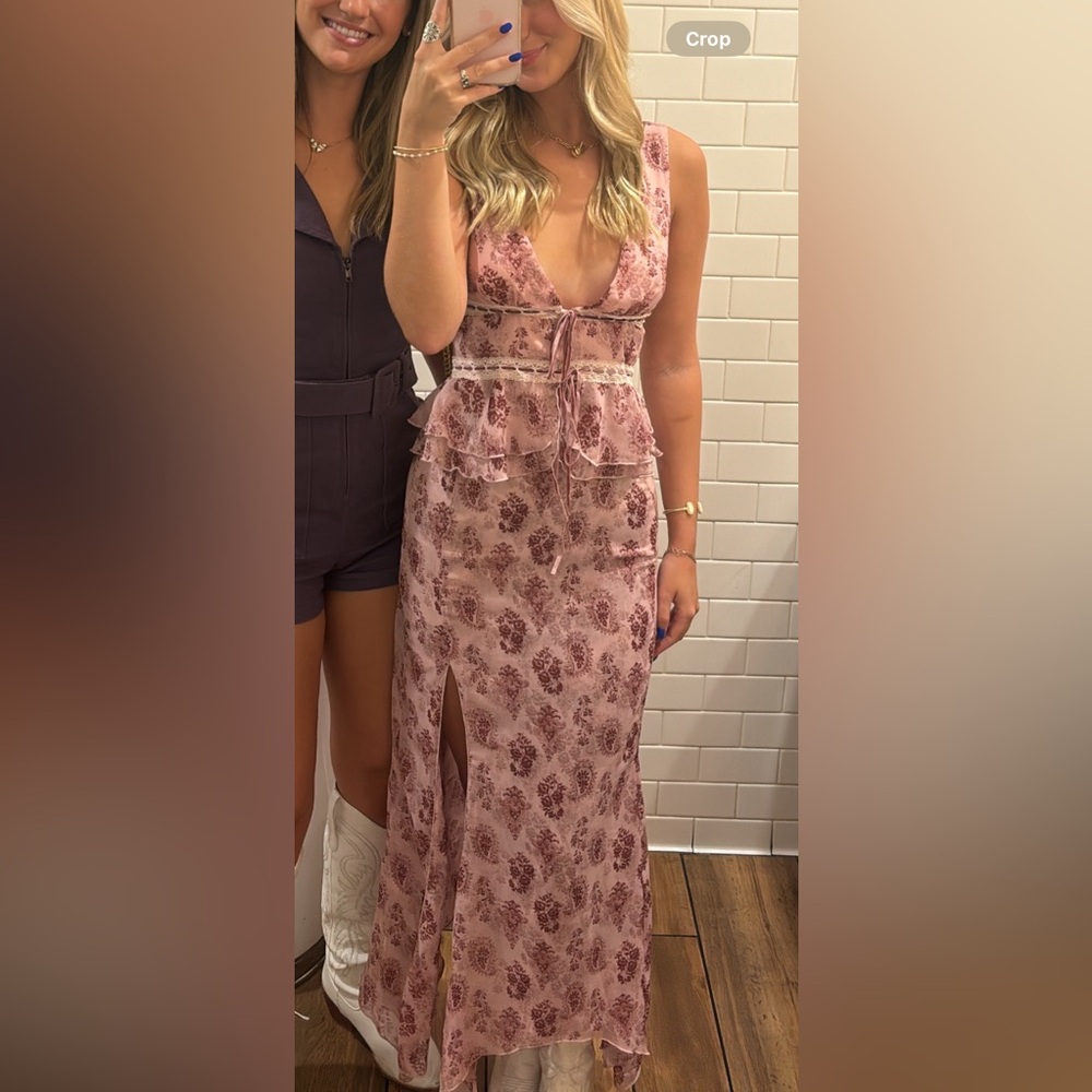 Floral Pink Maxi Skirt and Top - Picture 3 of 3